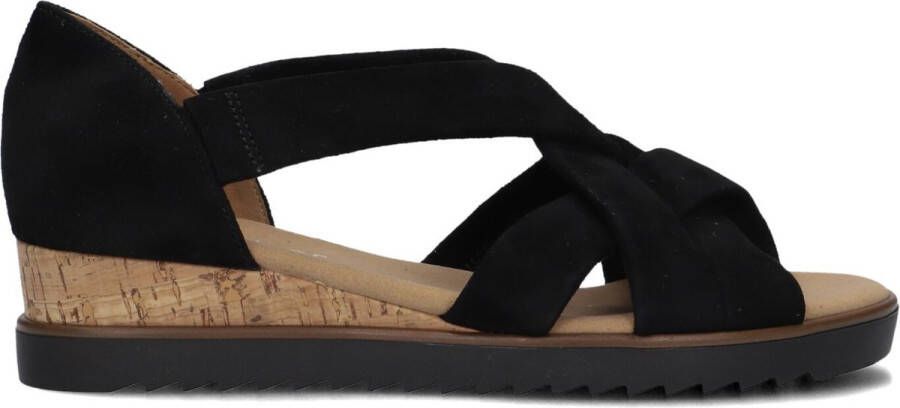 Gabor 782 Sandalen Met Sleehak Dames Zwart