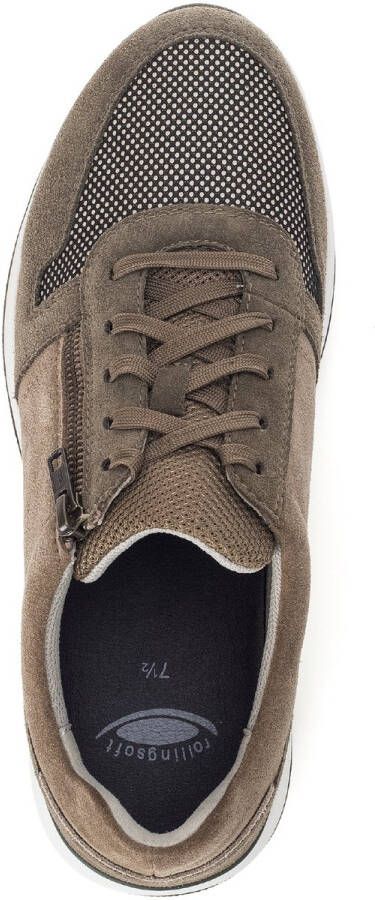 Gabor Rollingsoft Sneakers met sleehak vrijetijdsschoen lage schoen veterschoen met buitenrits g-breedte