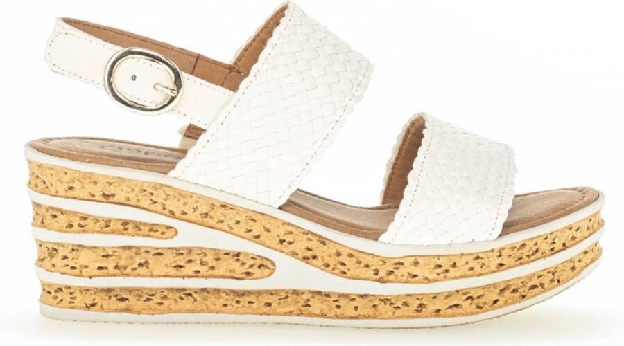 Gabor Flecht-sandalen met sleehak van leer
