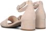 Gabor Beige Suède Comfort Sandalen met Enkelband Beige Dames - Thumbnail 1