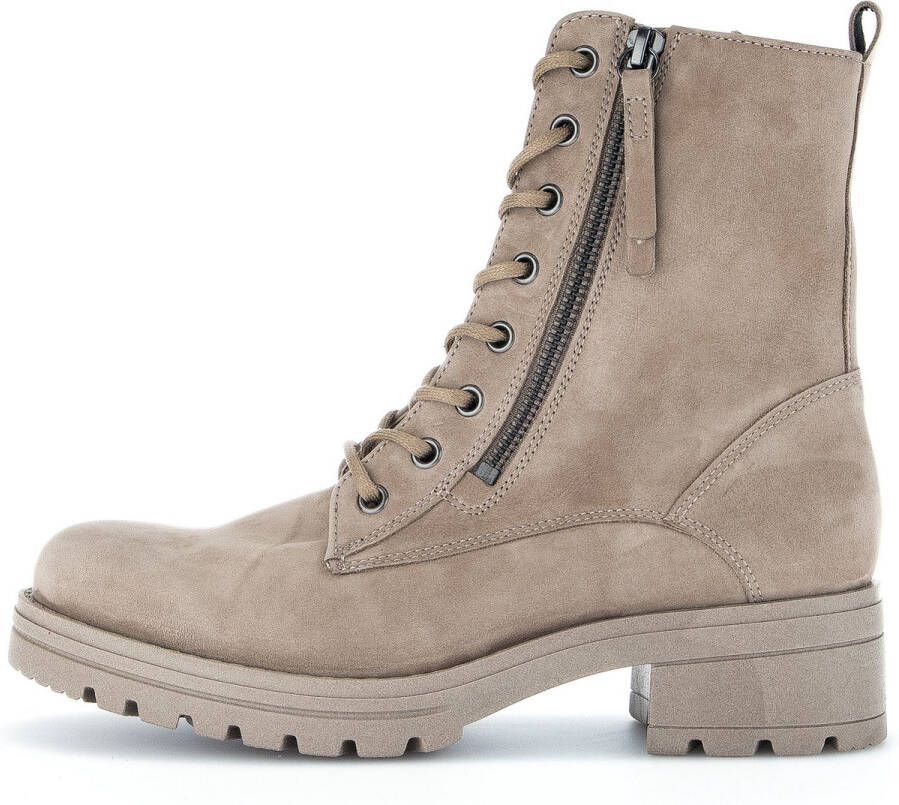 Gabor Beige Suède Veterschoen Beige Dames