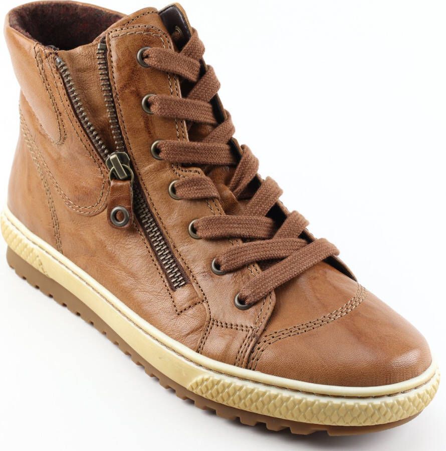 Gabor 754 Hoge sneakers Leren Sneaker Dames Cognac - Foto 2