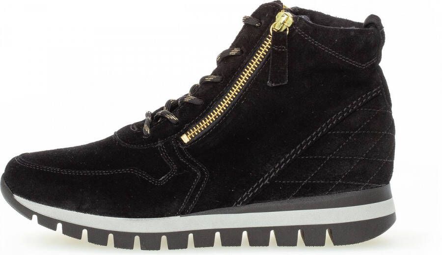 Gabor Sneakers Dames Lage sneakers Damesschoenen Suède 96.455 Zwart
