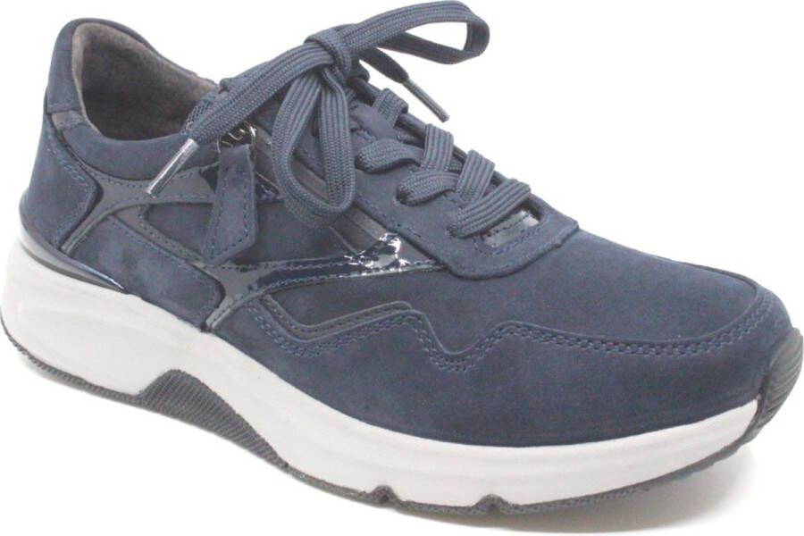 Gabor 96.896 36.896.46 Blauwe dames sneaker met rits