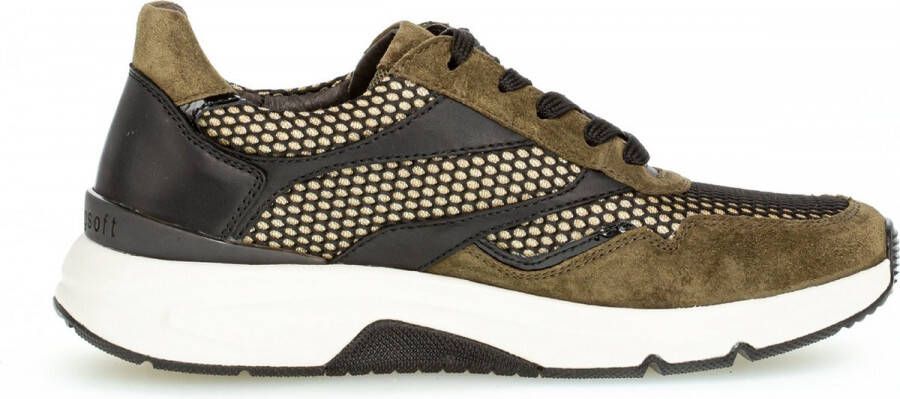 Gabor rollingsoft sensitive 96.896.44 dames rollende wandelsneaker groen