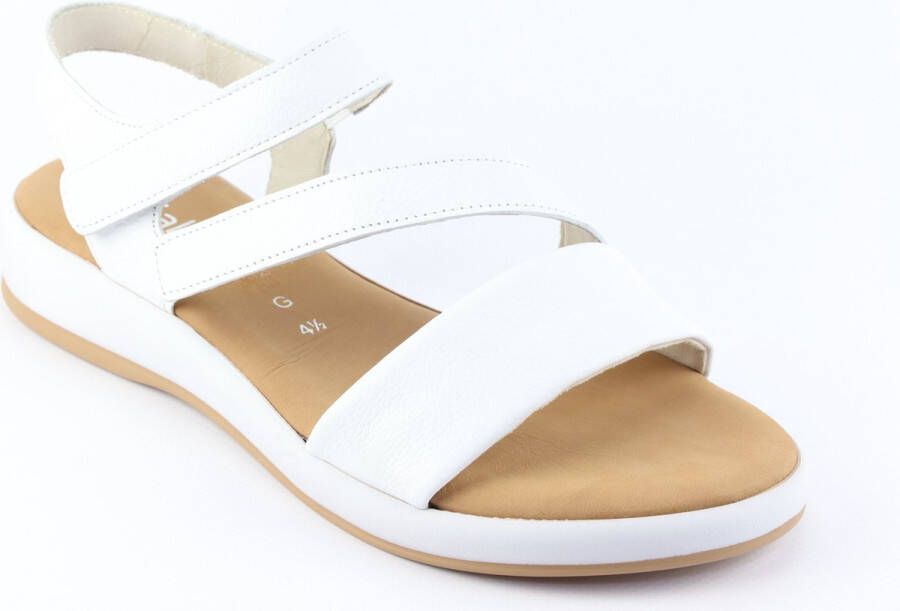 Gabor Witte Leren Sandalen Klittenbandsluiting White Dames - Foto 3