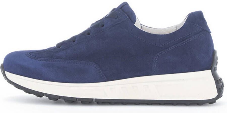 Gabor Moderne Sports Sneakers in Suède Blue Dames