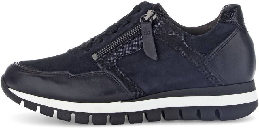 Gabor -art 76.438 26-blauw-dames-sneaker-H leest-veter rits