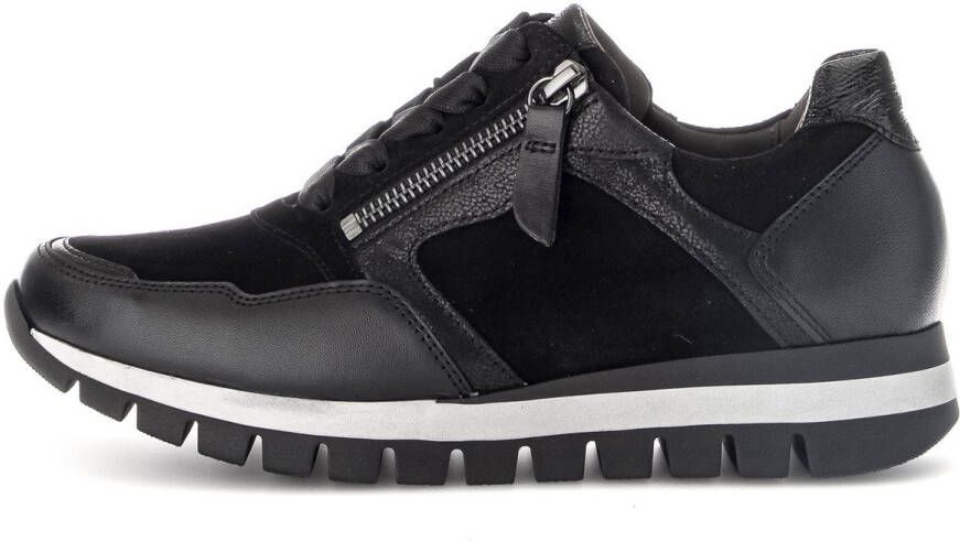 Gabor -art 76.438 37-zwart-dames-sneaker-veter rits-H leest