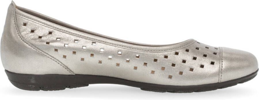 Gabor Gouden leren metallic balletflats Yellow Dames