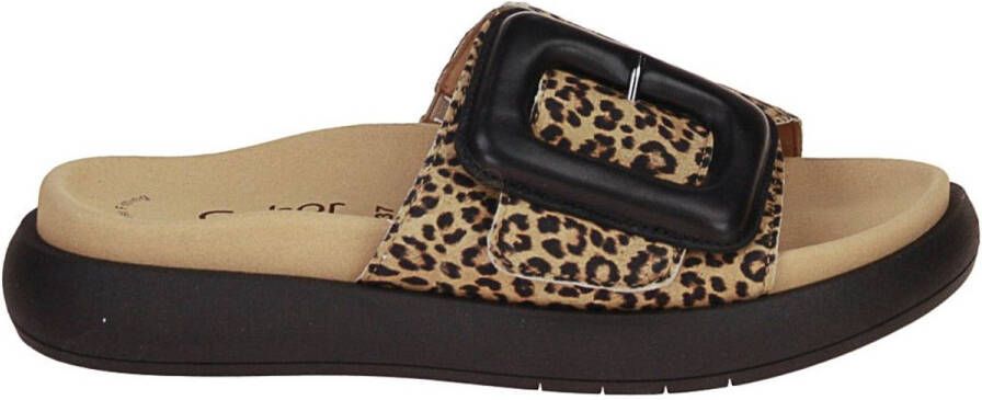 Gabor Slippers plateau zomerschoen slippers met grote decoratieve gesp