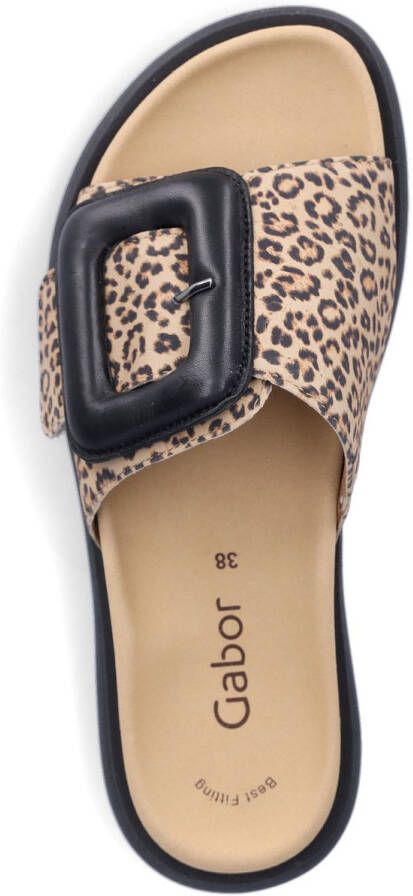 Gabor Slippers plateau zomerschoen slippers met grote decoratieve gesp