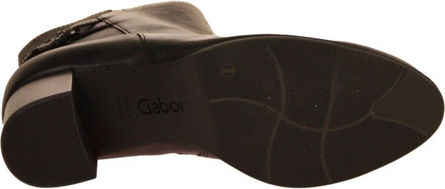 Gabor Zwarte gladleren enkellaarzen Black Dames