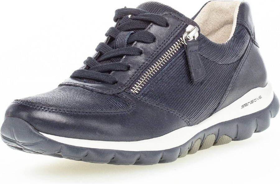 Gabor rollingsoft sensitive 86.968.56 dames rollende wandelsneaker blauw