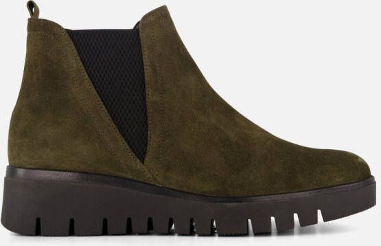 Gabor Chelsea boots groen Suede Dames