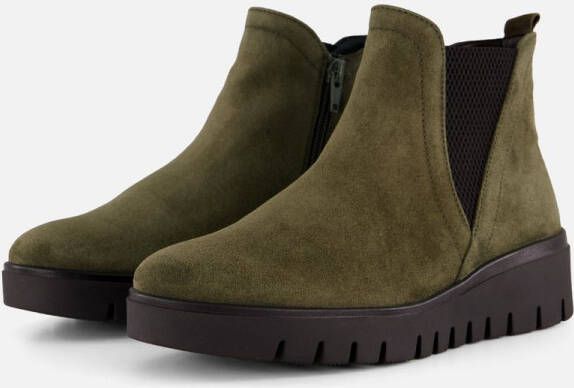 Gabor Chelsea boots groen Suede Dames
