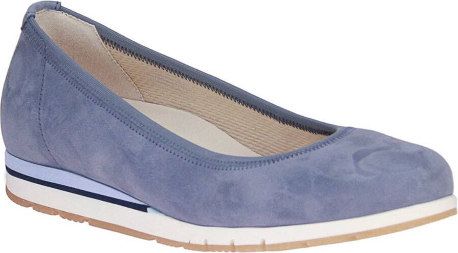 Gabor Blauwe nubuck leren ballerina's Blue Dames