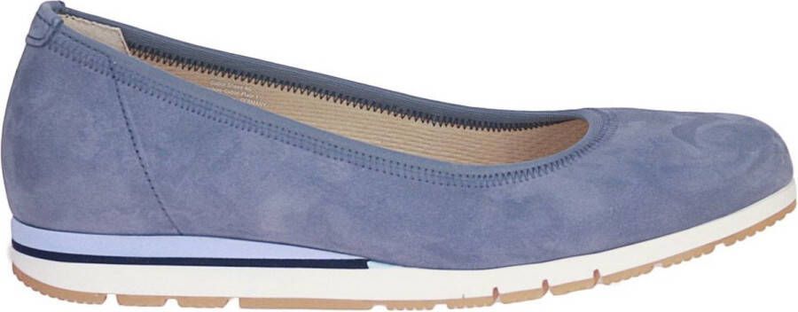 Gabor Blauwe nubuck leren ballerina's Blue Dames
