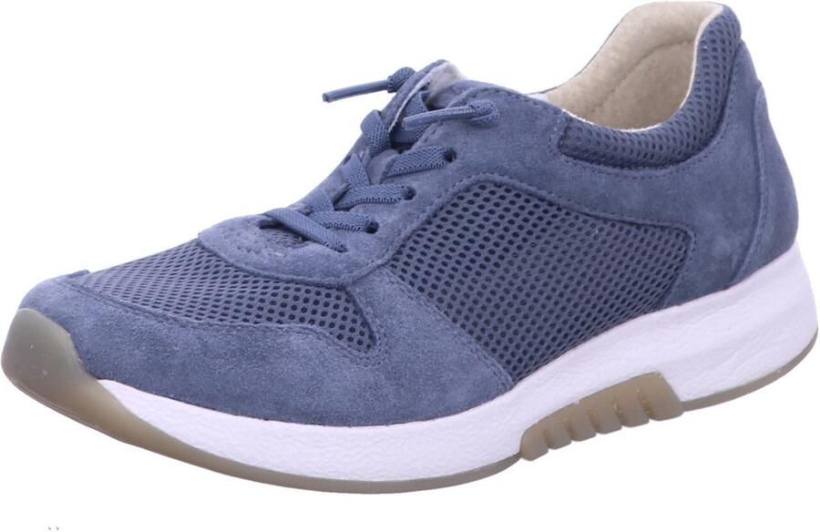 Gabor Rollingsoft Sneakers met sleehak vrijetijdsschoen lage schoen veterschoen in zomerse materiaalmix