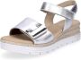 Gabor Zilveren Leren Sandalen Gray Dames - Thumbnail 1