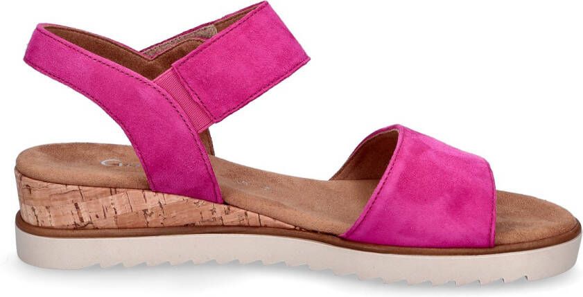 Gabor Roze Velours Sandalen Pink Dames