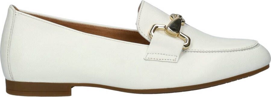 Gabor Witte Loafer met Gouden Details White Dames