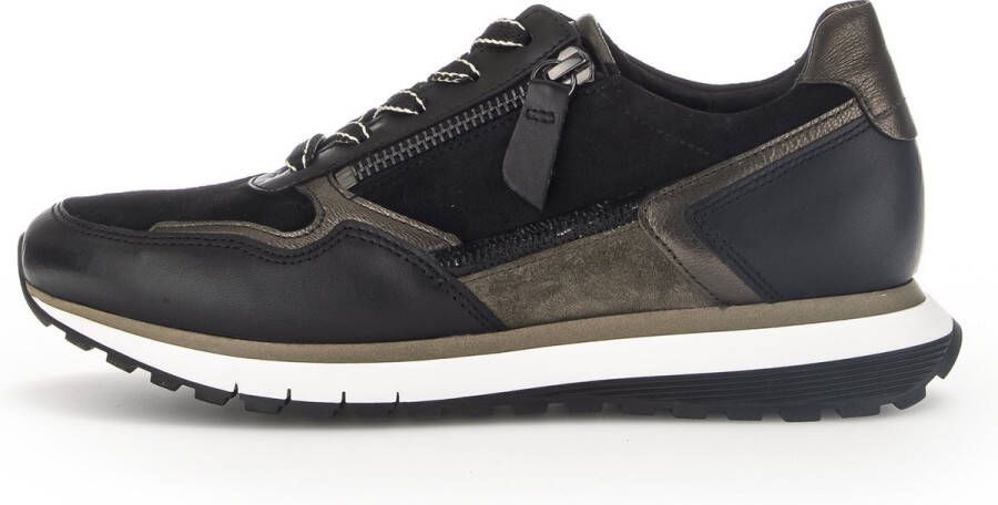 GABOR Lage Sneakers Dames 378 Maat: 38 5 Materiaal: Leer Kleur: Zwart - Foto 5