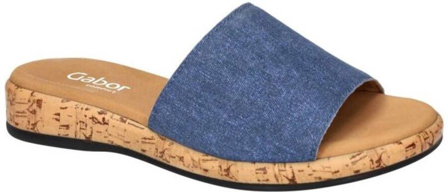Gabor -Dames blauw slippers & muiltjes