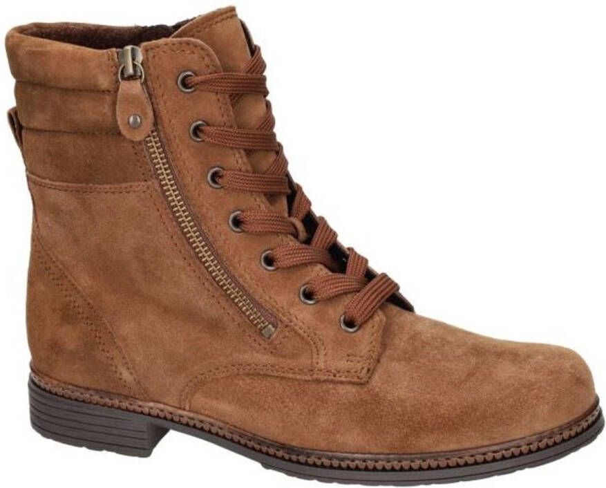 Gabor Veterlaarsjes blokhak veterschoenen met sierritssluiting aan de buitenkant