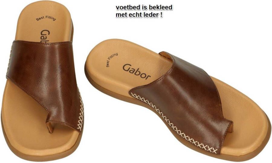 Gabor -Dames bruin slippers & muiltjes