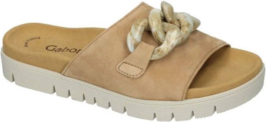 Gabor -Dames camel slippers & muiltjes