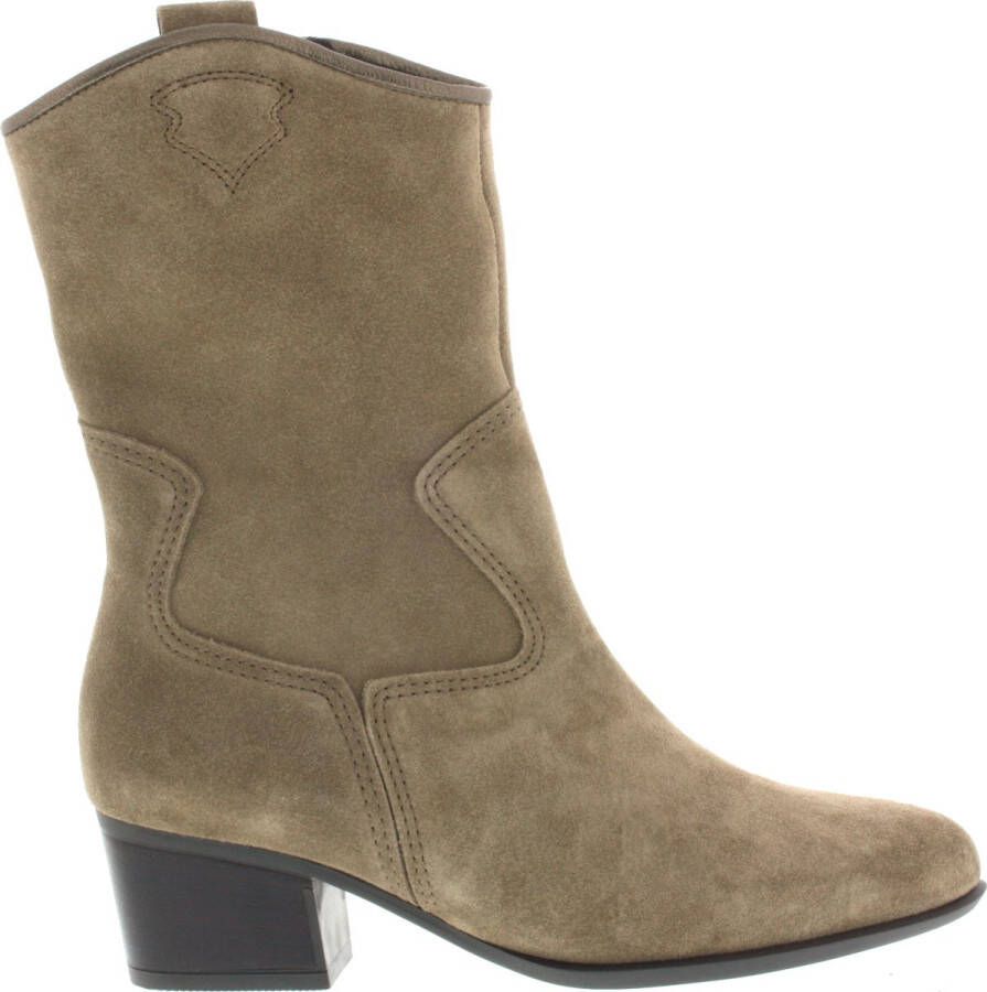 Gabor Western-stijl Suède Enkellaars Beige Dames