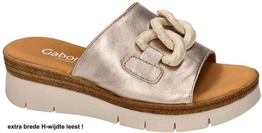 Gabor -Dames goud slippers & muiltjes