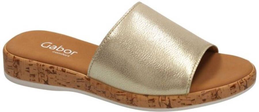 Gabor -Dames goud slippers & muiltjes