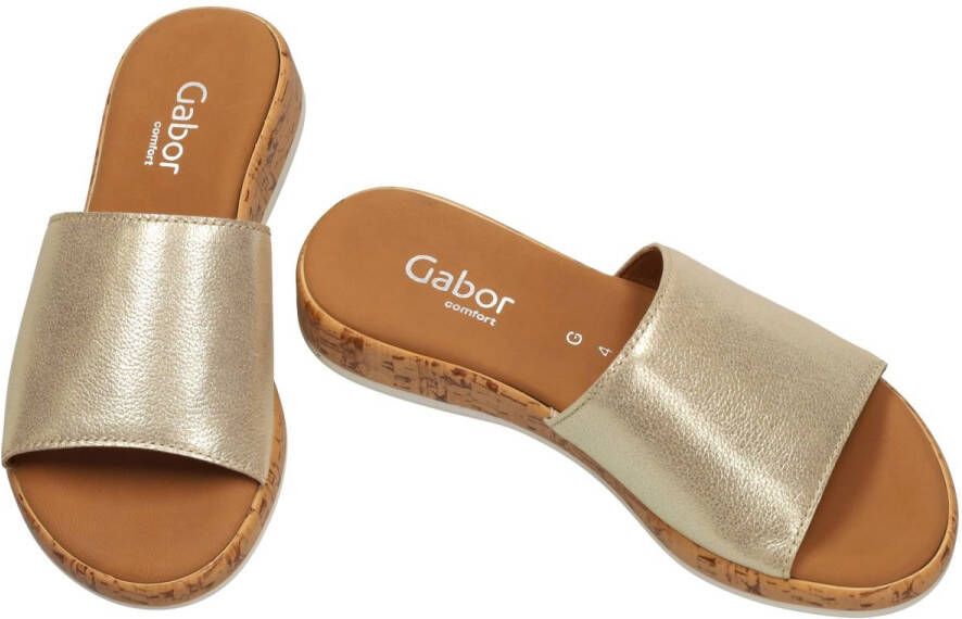 Gabor -Dames goud slippers & muiltjes