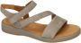 Gabor Beige Suède Sandalen met Velcro Sluiting Beige Dames - Thumbnail 5