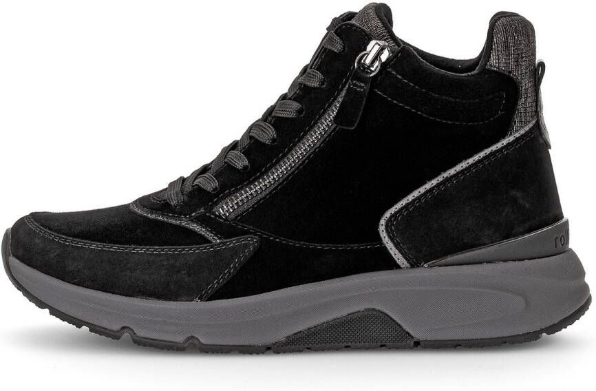 Gabor Rollingsoft Veterboots zwart Suede