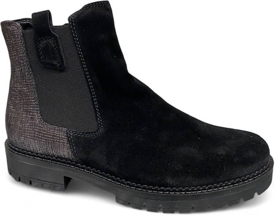 Gabor Dreamvelour Lizard Enkellaars Black Dames