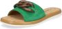 Gabor Groene Suède Muil Sandalen Green Dames - Thumbnail 1