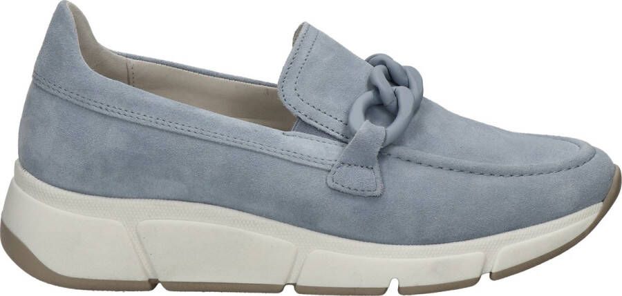 Gabor Elegante blauwe suède loafers met gouden detail Blue Dames - Foto 3