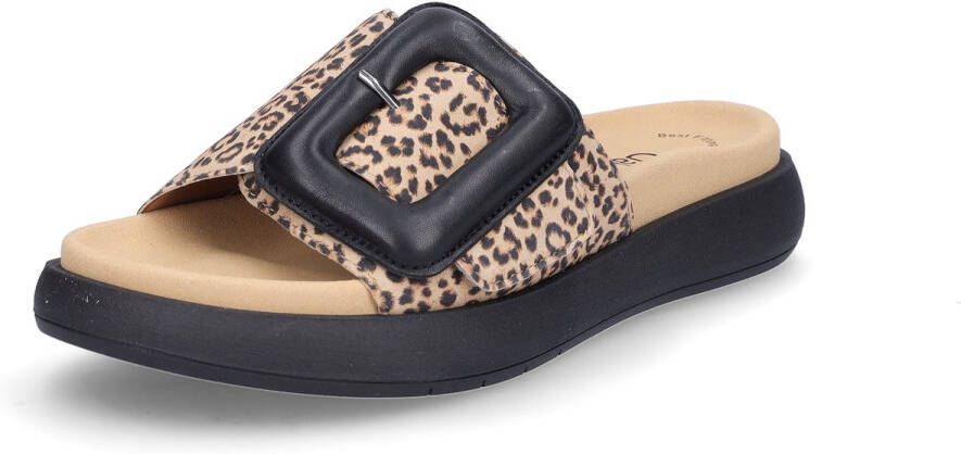 Gabor Slippers plateau zomerschoen slippers met grote decoratieve gesp