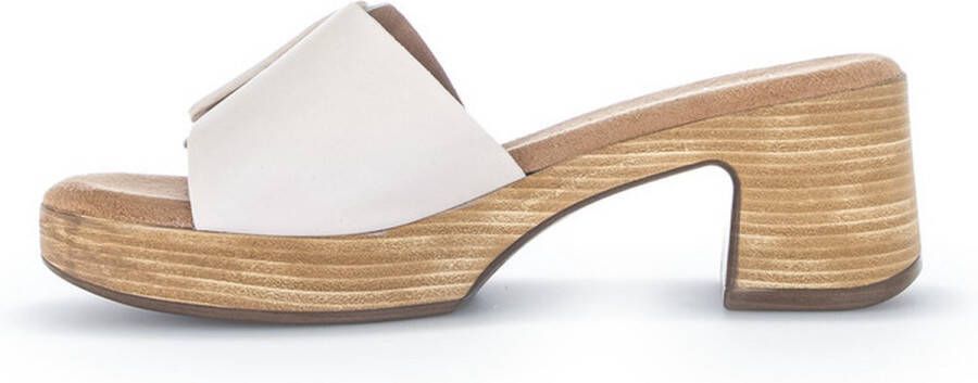 Gabor -Dames off-white-crÈme-ivoorkleur slippers & muiltjes