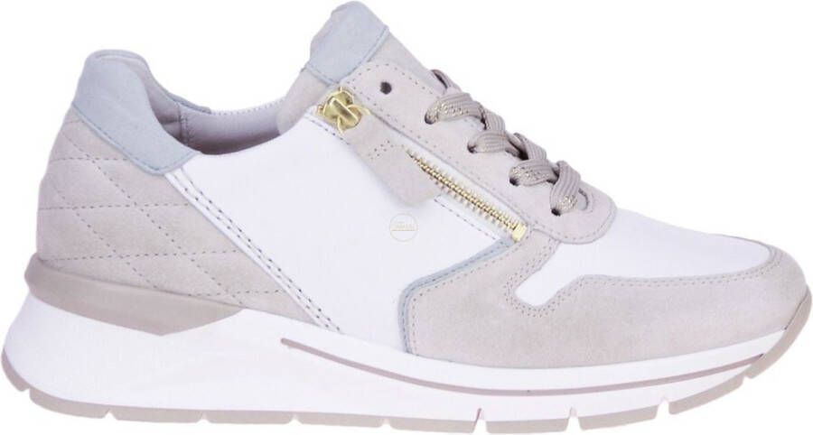 Gabor -Dames off-white ecru parel sneakers - Schoenen.nl