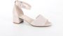 Gabor Sandalen Dames Damesschoenen Suède Blokhak hoogte 4 cm 22.902 glitter Beige - Thumbnail 1