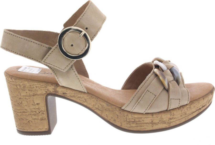 Gabor Beige Suède Plateau Sandalen Beige Dames