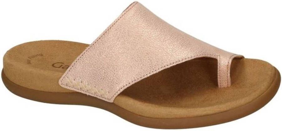 Gabor -Dames roze-goud metallic slippers & muiltjes