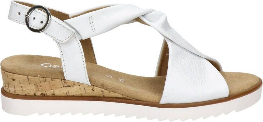 Gabor Witte Leren Kruisband Sandalen White Dames