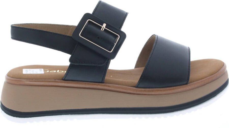 Gabor Comfortabele leren sandalen met klittenbandsluiting Black Dames - Foto 4