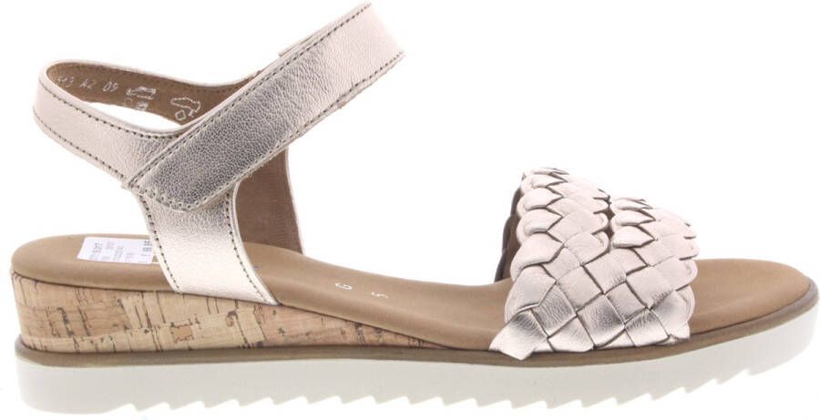 Gabor Iridescent Leather Sandals Gray