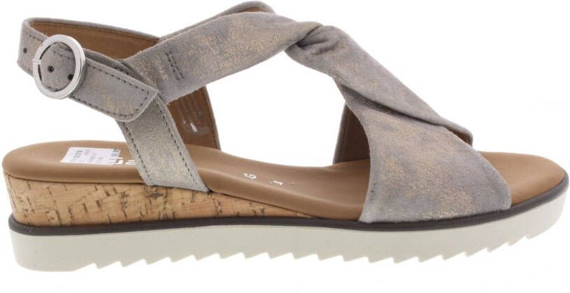 Gabor Sleehaksandaaltjes Genua zomerschoen sandaal sleehak met metallic-effect